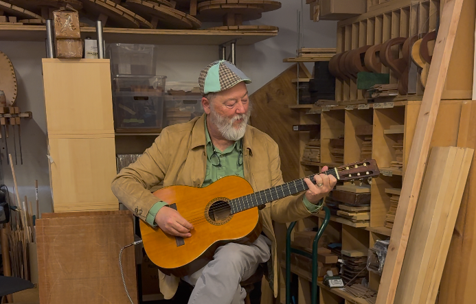 Kevin Russell at the Prismatone shop